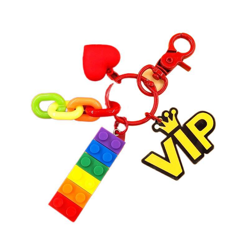 Wholesale Rainbow Building Blocks Acrylic Keychain